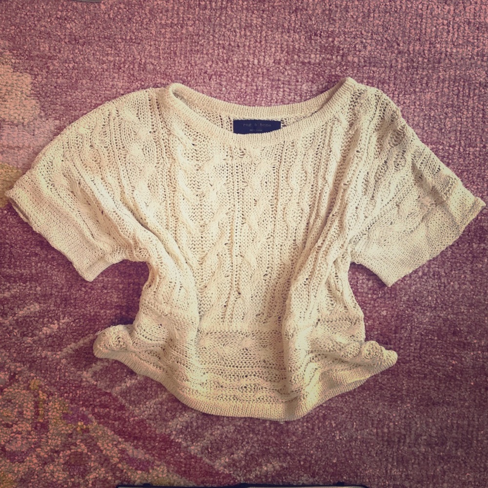 rag & bone loose falling hand-knit linen sweater